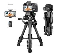 JOILCAN 63.5cm Mini Trépied Portable en Aluminium, Compact Trepied Appareil Photo pour DSLR Caméra/Caméscope/Projecteurs, Trépied Smartphone de Voyage avec Support pour Téléphone & Télécommandeet