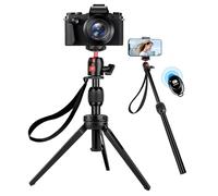 JOILCAN Mini trépied en Aluminium, Trépied de Table Portable avec Rotule Entièrement Pivotante et Télécommande, Trépied Selfie Léger pour Smartphone/Appareil Photo/Projecteur/Webcam