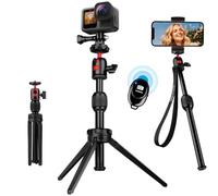 JOILCAN Mini Trepied pour Caméra d'action, 45cm Trépied Smartphone en Aluminium Selfie Léger pour Smartphone/Appareil Photo/Projecteur/Webcam, Trépied de Voyage avec Télécommande pour Vlog