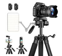 JOILCAN Trépied Appareil Photo, 190cm Trepied Camera en Aluminium Portable, Trepied Photo pour Canon Nikon Sony DSLR, Léger Trépied pour Smartphone/iPhone/Téléphone avec Support de Téléphone