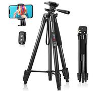 JOILCAN Trepied Smartphone, 161cm Extensible Alluminio Trepied Telephone avec Télécommandeet, Compatible avec iPhone/Samsung/Appareil Photo Petit, Selfie Stick pour Android/iOS