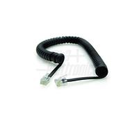 Join Câble spirale téléphonique 5 m rechange pour combiné noir RJ9 4P4C