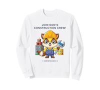 Join God's Construction Crew - Kids Christian Faith Animal Sweatshirt