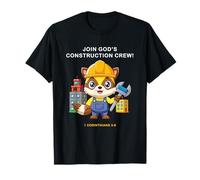 Join God's Construction Crew - Kids Christian Faith Animal T-Shirt