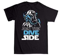 Join The Dive Dark Side Scuba Div Ing Underwater T-Shirt Graphic Mens Basic Black Unisex Cotton Casual Tee M