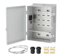 Joinfworld Boîtier extérieur ventilé 46 x 32 x 16,3 cm Boîtier extérieur WiFi étanche Blanc Boîte électrique Nema avec ventilateur de refroidissement pour appareils électroniques