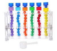 JOINPAYA 1 Ensemble de Tubes à essai scientifiques avec Support pour Enfants - Jouets de tri et de comptage des Couleurs - Outils d'apprentissage Montessori pour Les compétences mathématiques