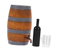 JOINPAYA 1 Ensemble Tonneau en Bois Mini Maison Mini Tonneau en Bois Modèles De Baril Tonneau De Vin Miniature Modèle Micro Fût De Vin avec Robinet Accessoires pour Mini-Maison Plastique