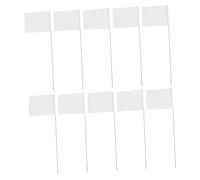 JOINPAYA 1 Jeu Drapeaux De Marquage Blancs Avec Piquets Acier Inoxydable Pour Utilisation Industrielle Services Publics Aménagement Paysager Et Délimitation De Animalier 24 Pièces
