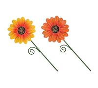 JOINPAYA 1 Jeu Piquets De Jardin Art Décoratif pour Fleurs Décoration Printanière pour Pot De Fleurs pour Cour Et Balcon Jaune Orange 2 Pièces