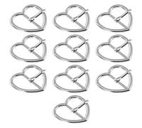 JOINPAYA 10 Boucles de Ceinture Décoratives en Alliage Argenté, Boucle Ardillon Cœur 19 Mm, Accessoires Ceinture pour Couture et Création, Kit 10 Pièces pour Customisation Mode