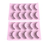 JOINPAYA 10 Paires de Faux Cils Denses en Fibres Artificielles Noirs Ornés de Diamants Extensions de Cils Artistiques pour Maquillage de Soirée et Scène Éclatants et Uniques