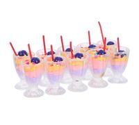 JOINPAYA 10 Pièces Modèle de crème glacée aux myrtilles Nourriture Miniature Faire Semblant de Jouer Mini-Desserts décorations de crème glacée Petite Nourriture Plastique
