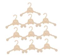 JOINPAYA 10 Pièces Pet Apparel Rack with Wooden Hangers Cartoon Animal Design for Organizing Small Dog Cat and Doll Clothing Flexible Pet Clothes Organizer