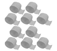 JOINPAYA 10 Rouleaux de Serpentins en Papier Crépon Argenté 35 CM X 10 M Décorations de Fête Multifonctions pour Anniversaires Mariages et Événements Festifs Guirlandes à Suspendre