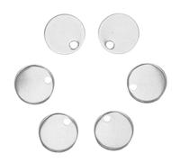 JOINPAYA 100 Pièces Pendentifs Ronds en Acier Inoxydable 08 X 10 MM Médailles Vierges à Graver pour Création de Bijoux DIY Plaques D’Identification Métal pour Porte-Clés et Animaux de