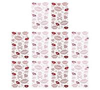 JOINPAYA 10feuilles Autocollants Cœur pour Saint-valentin Stickers Strass Lèvres Tatouages Temporaires Amour Autocollants Visage Scrapbooking Stickers Rouge à Lèvres