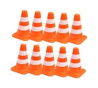 JOINPAYA 10pièces Cônes De Signalisation Miniatures Jouets Décorations pour Table De Sable Maquettes De Circulation Panneaux De Signalisation Accessoires De Micro-Paysage Support