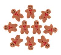 JOINPAYA 10pièces Pendentifs Bonhommes Pain Épice Feutrine Décorations à Suspendre pour Sapin de Noël Breloques Soi-même