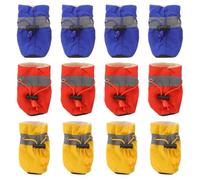 JOINPAYA 12 Pièces Bottes Imperméables pour Chien, Chaudes, Antidérapantes | Flanelle et Tissu, Taille 4 pour 7 à 10 Jin, Usage Extérieur par Temps Froid, Sol Dur