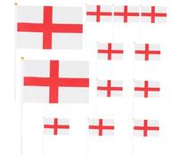 JOINPAYA 12 Pièces Drapeau Agitant La Main Drapeau Angleterre Drapeaux De Pays Petits Drapeaux Sur Des Bâtons Décorations D'angleterre Décorations De Fête Britanniques Plastique