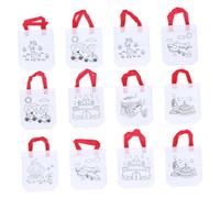 JOINPAYA 12 Pièces Sac à Diy Graffiti pour Garçon Fille Sacs de Peinture Non Tissés Réutilisables pour Éveiller Créativité et Partage Famille Couleur Aléatoire