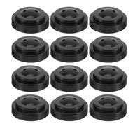 JOINPAYA 12 pièces Socle de Fixation du Drapeau Mini Support de Drapeau de Bureau Rond en Plastique Noir, 2 Trous, pour Table et Salle de Conférence, Usage Intérieur Professionnel