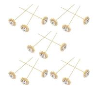 JOINPAYA 15 Broches pour Bouquets de Fleurs en Métal Doré Épingles à Revers à Strass Accessoires DIY pour Mariage Créations Bijoux et Corsages Élégants