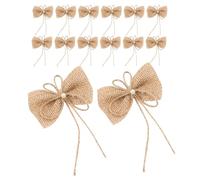 JOINPAYA 15 Pièces Nœuds Décoratifs en Toile de Jute Rustiques pour Décoration de Sapin de Noël, Fabriqués la Main, Couleur Kaki, Style Ferme, Utilisation Solide et Polyvalente