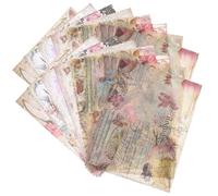 JOINPAYA 16 Feuilles de Papier Décoratif Vintage pour Scrapbooking Style Anglais Rétro Grosse Taille Fournitures Créatives pour Journal Intime Carnets et Loisirs Créatifs Papier