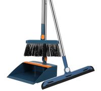 JOINPAYA 1ensemble Balai et Pelle Compacte Pliable Bleu Balayette Rotative pour Nettoyage Intérieur Multifonction Ensemble pour Maison et Bureau