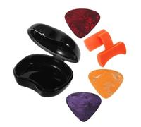 JOINPAYA 1ensembles Porte-médiators Ergonomique avec Grips Silicone Boîte à Médiators pour Guitare Électrique Acoustique Basse et Ukulélé Protège-Doigts et Pouce Couleur