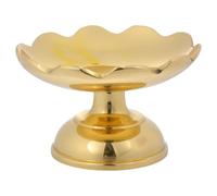 JOINPAYA 1pièce Plateau Doré Cuivre Lotus Assiette Offrande Bouddhiste Compacte et Résistante Plateau Temple Décoratif pour Fruits et Snacks