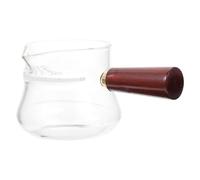 JOINPAYA 1pièce Tasse Distributeur de Thé Verre Transparent avec Poignée Latérale Bois Design Élégant Antigoutte et Infuseur Intégré Accessoire Pratique pour Service de Thé Gong Fu