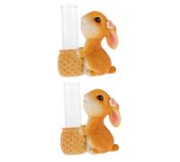 JOINPAYA 2 Ensembles Insert De Fleur De Verre De Lapin Petit De Plein Air Décorations Usine Fonctionnalité Pot De Fleur Animal De Dessin Animé Pot De Fleur De Lapin Résine Coloré