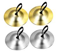 JOINPAYA 2 Paires Cymbales à Doigts Laiton pour Garçon Fille Cymbales Portables Instrument de Percussion Musicale pour Danse et Éveil Musical
