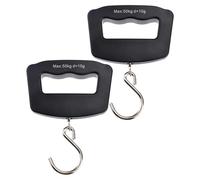 JOINPAYA 2 Pièces Balance Bagages Numérique Portable Mini Pèse-Bagage Électronique avec Crochet Large et Poignée Ergonomique Écran Rétroéclairé pour Voyage et Pèse-Valise Compact et