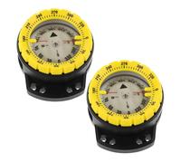 JOINPAYA 2 Pièces Boussole de Plongée Magnétique avec Montre Intégrée Étanche et Résistante Pression Bracelet Élastique Sécurisé pour Plongée Randonnée Kayak et Orientation