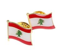 JOINPAYA 2 Pièces Broches Drapeau Du Liban En Métal | Motif Du Liban, Alliage , Pour Revers Et Chapeau, Usage Quotidien Ou Cérémonies