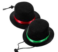 JOINPAYA 2 Pièces Chapeau Décoratif pour Chiot Joli Chapeau pour Chien en Feutre Sangle Réglable Léger pour Mariages et Cérémonies de Remise de Diplôme