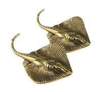 JOINPAYA 2 Pièces Figurines Poisson Diable Laiton Décoration Bureau et Maison Sculpture Unique Ornement Multifonction pour Plateau à Thé et Aquarium Style Simple