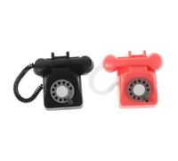 JOINPAYA 2 Pièces Miniature Rotary Dial Phone Model Retro Dollhouse Toy Vintage Tiny Telephone Decoration for Photography and Furniture Accessories