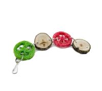 JOINPAYA 2 Pièces Mordre pour Perroquet, Dentition, Bois et Loofah | Développement des Compétences, Divertissement et Exercice, pour Oiseaux et Perroquets, Matière Bois Loofah Couleur Aléatoire