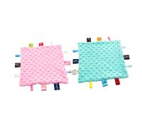 JOINPAYA 2 Pièces Mouchoir Doudou Bébé Jouet En Peluche Carré Jouets Sensoriels Nouveau-né Serviette Apaisante Bébé Jouets Apaisants Pour Bébés Doudou Taggy Couverture De Bébé Éponge Green