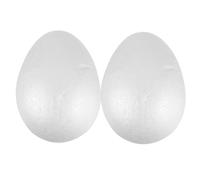 JOINPAYA 2 Pièces Oeuf en mousse artisanat en forme d'oeuf chasse ornement de forme oeufs en plâtre à peindre polystyrène grand eier bemalen oeuf de pâques d'œufs de pâques blanche