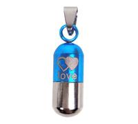 JOINPAYA 2 pièces Pendentif Identité pour Animaux Acier Inoxydable Plaque Anti-perte Légère avec Anneau Décoration Suspendue pour Collier Chien Chat Noir et Bleu