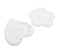 JOINPAYA 2 Pièces Plateau de Présentation en Plâtre Blanc de Cœur pour Décoration Manucure, Accessoire Photo Portable pour Nail Art et Composition Créative