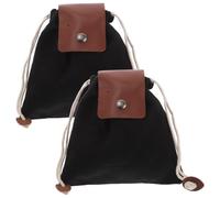 JOINPAYA 2 Pièces Pochette de Ceinture de Randonnée Pliable en Toile et PU | Rangement Compact Portable, pour Cueillettes, Fruits et Baies, Sorties Bushcraft, Randonneurs et Mycologues