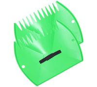 JOINPAYA 2 Pièces Râteau de Nettoyage de Jardin, Ramasseur de Feuilles Mortes en Plastique Vert, Accessoire Léger Bande Élastique, pour Nettoyer Les Feuilles et Balayer la Neige