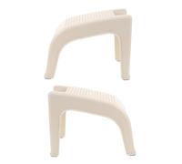 JOINPAYA 2 Pièces Repose-Pieds pour Pédicure en Plastique Beige Base Stable | Jambes et Pieds, Salle de Bain, Plateau Antidérapant, Bords Courbés, Boîte Intégrée